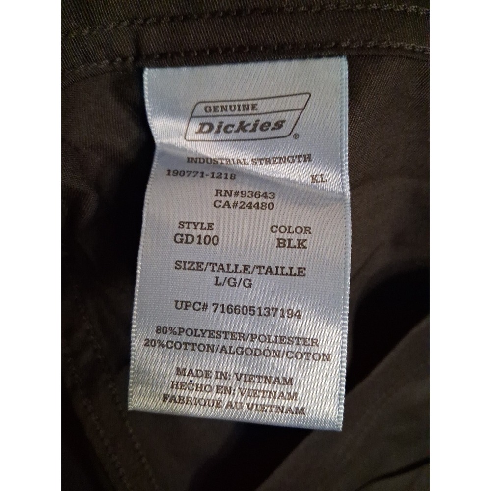 Dickies Black Scrub Pants Cargo Drawstring Large Straight Leg Pockets NEW (3) - Picture 7 of 7